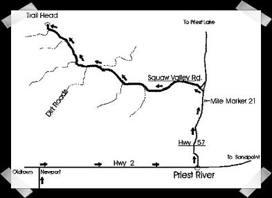 Panhandle Back Country Horsemen Rides - Map to Squaw Valley Ride